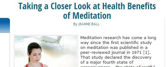 Taking a Closer Look at Health Benefits of Meditation